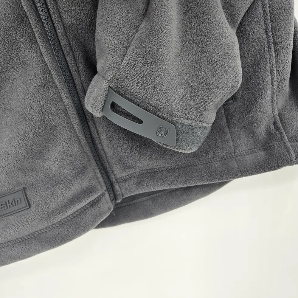 Bearskin Tactical Full Zip Hooded Fleece Jacket Gray Outdoors Hunting Size M